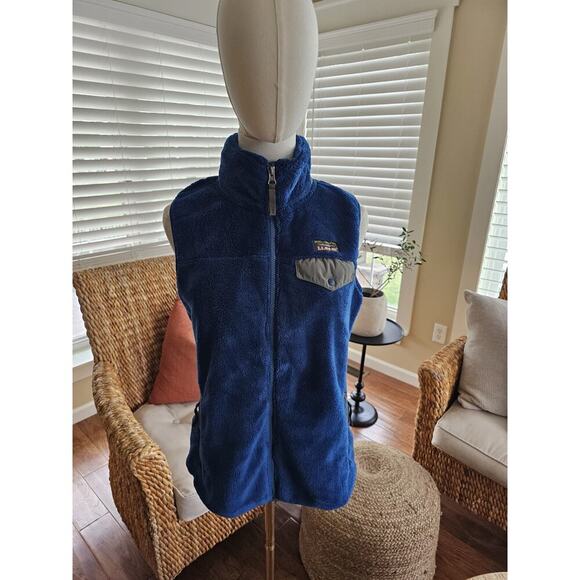 L.L Bean High Pile Fleece Vest Women’s Size XS Blue Outdoors Hiking Pockets - Picture 1 of 12